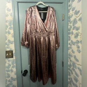 NWT Rose Gold Crossover Dress - 14/16L